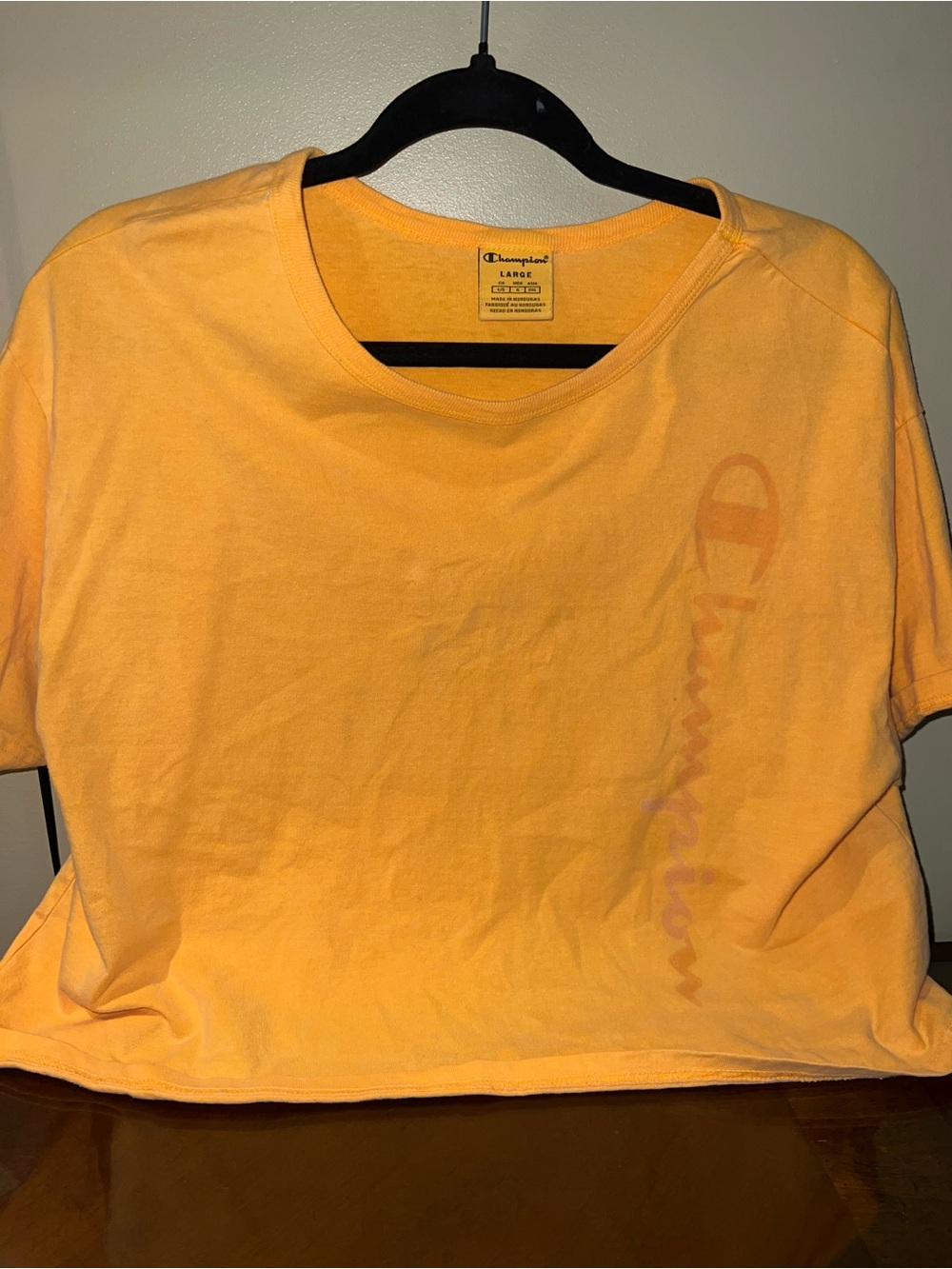Champion Orange Crewneck Cropped Tee